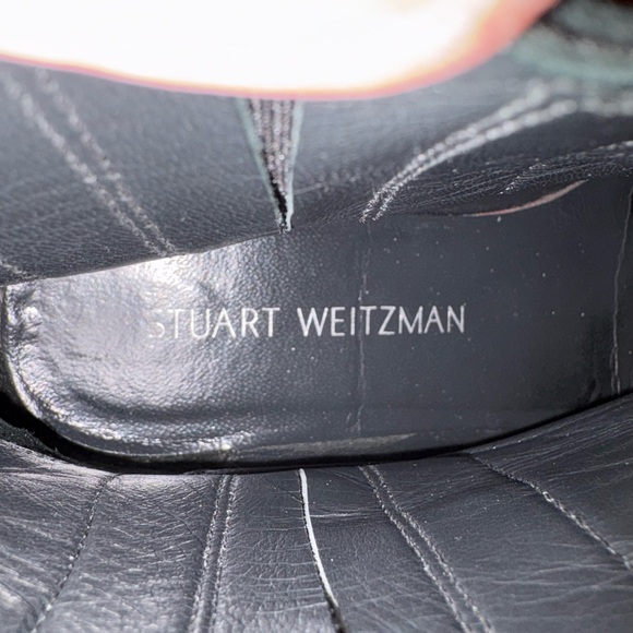 Stuart Weitzman Soft Leather Chelsea Boots Size 7.5 B Black With Brown Trim - Picture 4 of 14